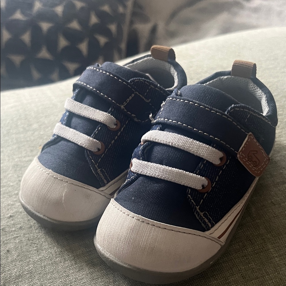See Kai Run Navy and White Baby Walker Sneakers